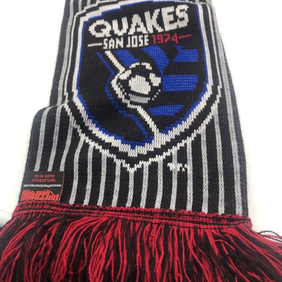 San Jose Earthquakes Scarf Soccer Quakes Ruffneck Scarves Made In Uk 100% Acryli - Picture 7 of 14